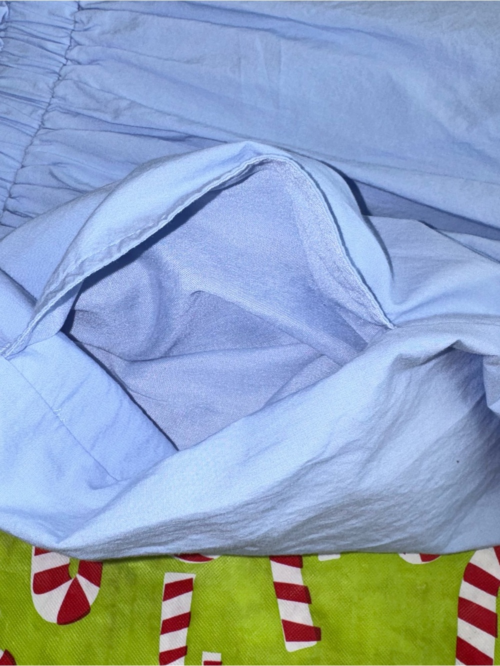 Time and Tru Cotton Eyelet A-Line Midi Skirt XL Light Blue Elastic Waist Pockets - Picture 9 of 16